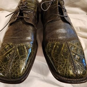 DAVID EDEN,GREEN Crocodile/Snake, Green Mens Shoe Size 14 Shoe Preowned